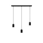 Calex Retro Pendelleuchte Cordset Rechteckig Metall Schwarz  |incl. Kabel 2 Meter - Geeignet für 3xE27