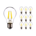 Mehrfachpackung 10x Noxion Lucent LED E27 Birne Fadenlampe Klar 8.5W 1055lm - 827 Extra Warmweiß | Dimmbar - Ersatz für 75W