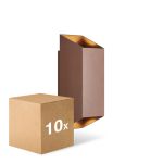 Lot 10x Nordlux Nico Applique Murale Aluminium Rouille Up & Down | Convient pour 2x GU10
