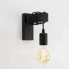 Eglo Applique Murale Townshend Bois Noir | Convient pour E27